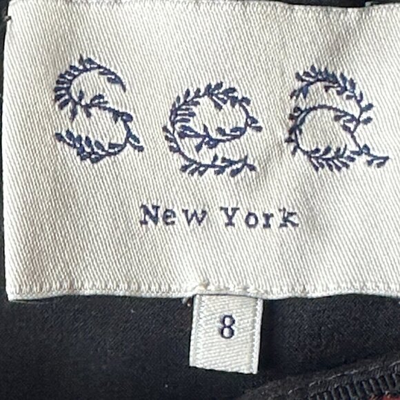 Sea New York Nautical Red Off-White & Navy Blue Sleeveless Peplum Top - Size 8 - Picture 7 of 8